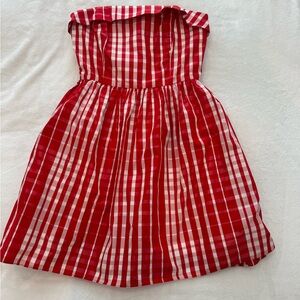 Vineyard Vines Strapless Mini Dress Red and White Gingham XS